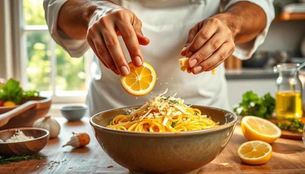 Cooking Lemon Parmesan Pasta Step by Step