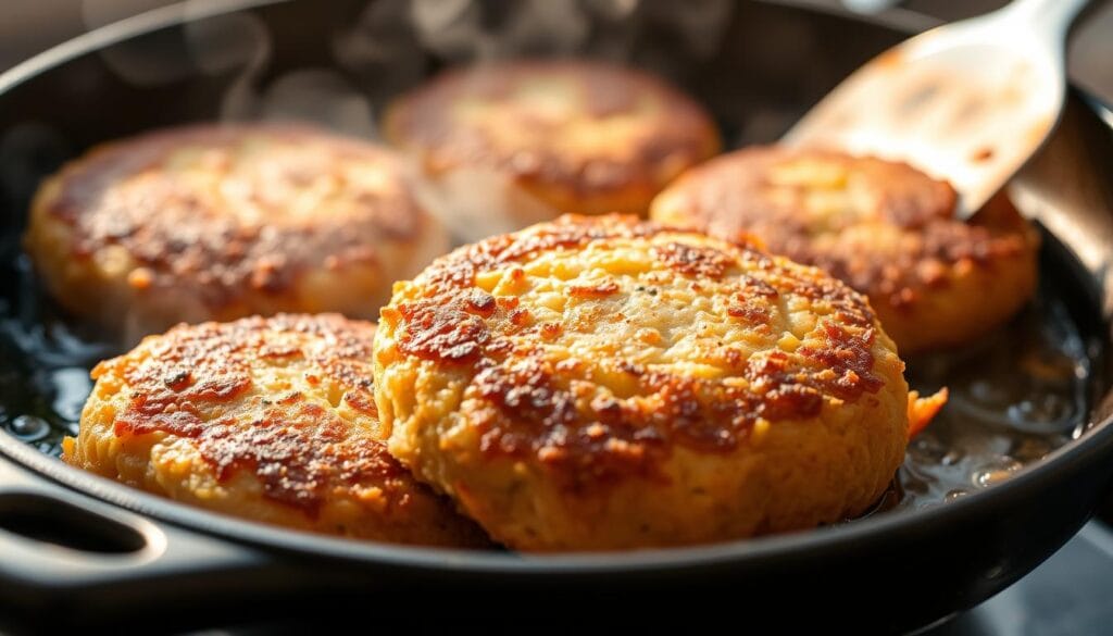 Crispy Salmon Cakes Cooking Technique