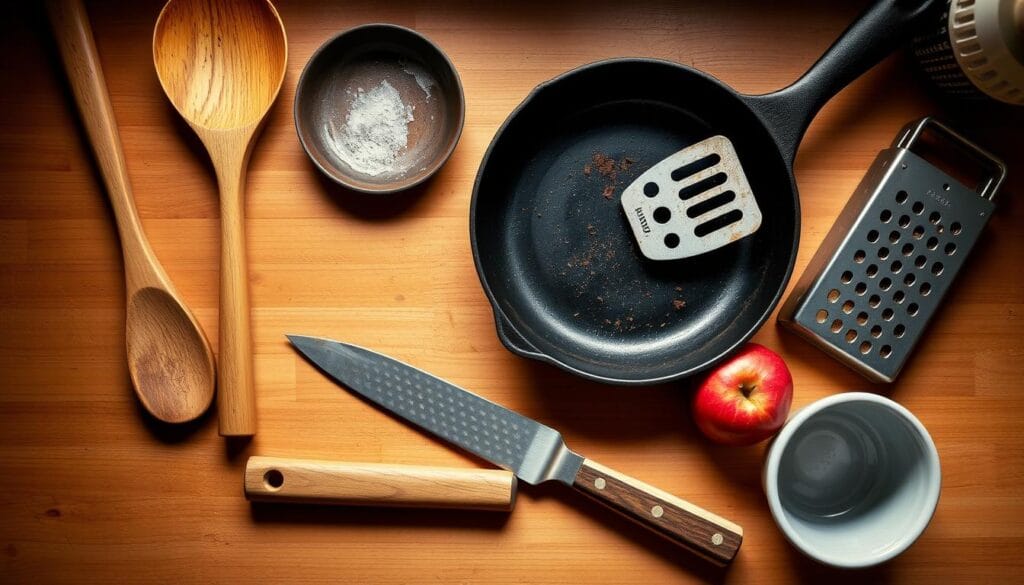 Kitchen tools for fried apple recipe