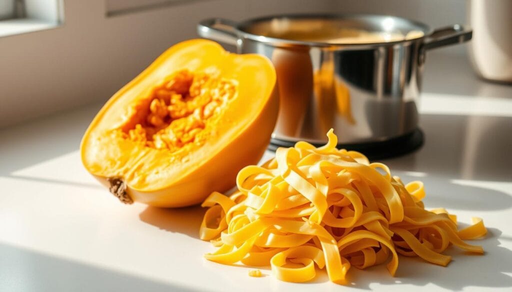 Preparing Butternut Squash Pasta