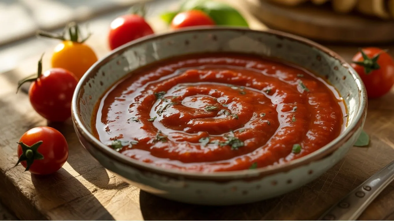 tomato sauce with cherry tomatoes