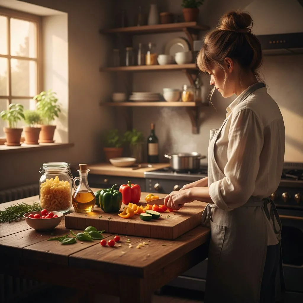 Lily holding salmon plate